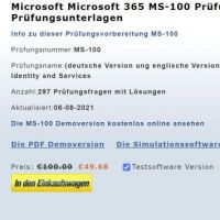 Cover - MCSA MS-100 Prüfungsfragen deutsch englisch