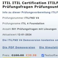 Cover - Prüfung ITILFND V4 fragen deutsch ITIL 4 Foundation