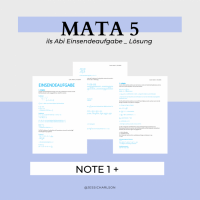 Cover - MATA 5 _ Einsendeaufgabe _ Note 0,7 _ MatA 5 / 0516K06 _ ils Abitur