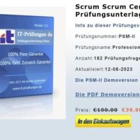 Cover - Scrum Examen PSM-II Prüfungsfragen deutsch