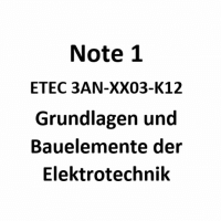 Cover - ETEC 3AN - XX03 - K12. Das elektrische Feld und der Kondensator.